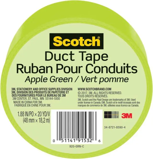 Alt view image 17 of 18 - 3m 20 Yards Green Apple Duct Tape  920-GRN-C