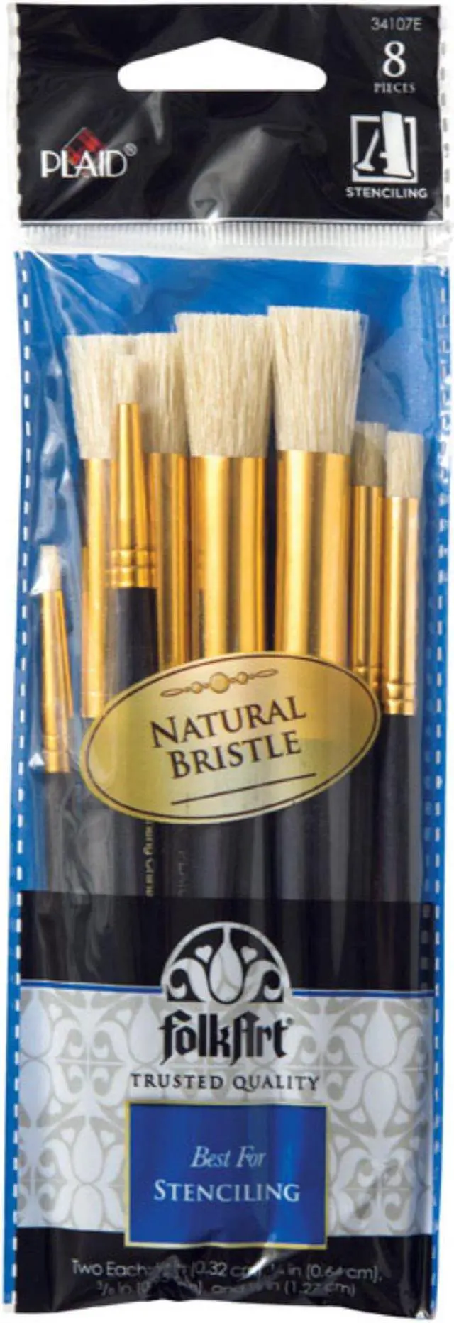 Alt view image 3 of 3 - Folkart Brush Sets - Stencil Brush Set, Short Handle