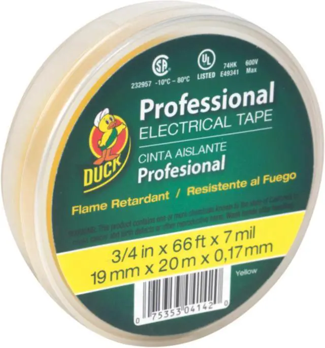Alt view image 8 of 8 - Duck Brand Professional Electrical Tape [Canister Pack]: 3/4 in. x 66 ft. (Yellow) - OEM