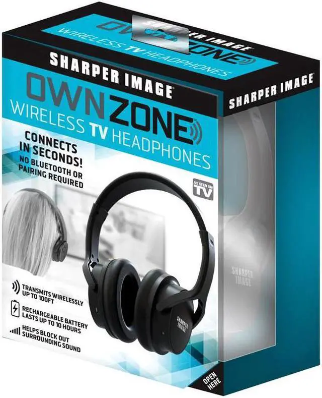 Alt view image 15 of 15 - Sharper Image 30603 Own Zone, Wireless Rechargeable Headphones, Black