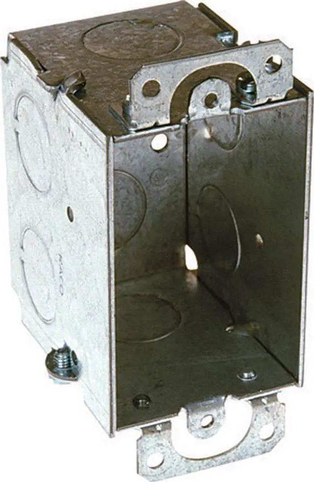 Alt view image 6 of 6 - RACO 560 Electrical Box, 14 cu in, Switch Box Type, 1 Gang, Galvanized Zinc,