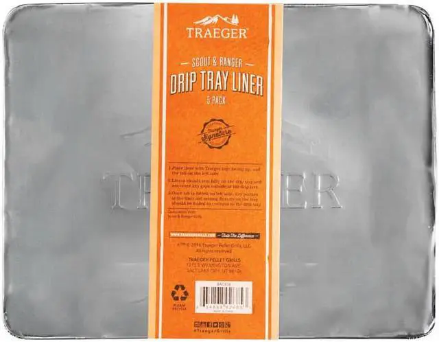 Alt view image 6 of 7 - Traeger Aluminum Scout & Ranger Drip Tray Liner (5-Pack) BAC458