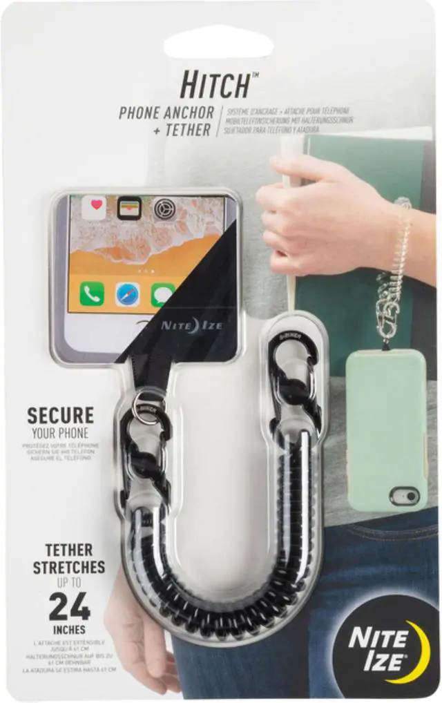 Alt view image 6 of 7 - Nite Ize Hitchâ„¢  Phone Anchor + Tether &  MicroLock Black