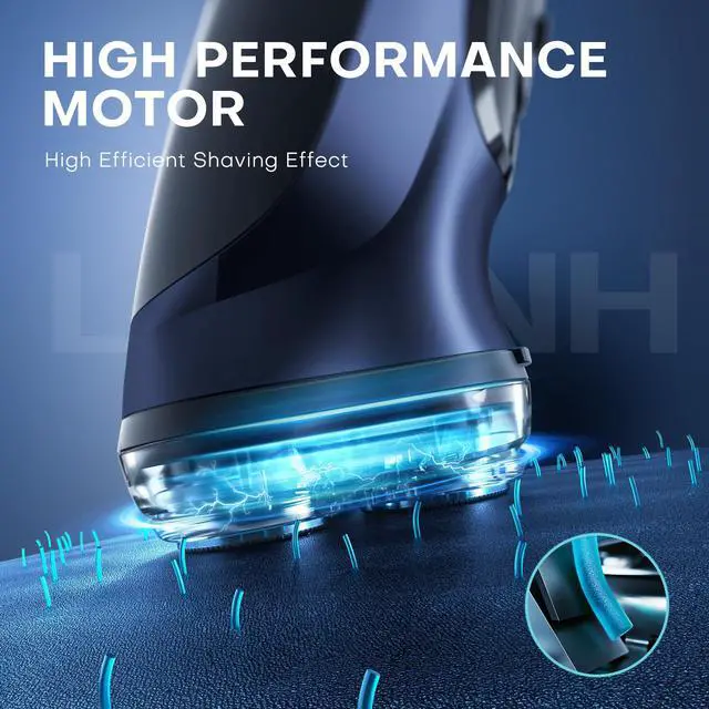 Alt view image 3 of 6 - LOBINH Electric Razor for Men, Rechargeable Electric Rotary Shaver, Washable Shaving Head, Type-C 1.5 Hour Fast Charging, 4D Floating Head - PA168