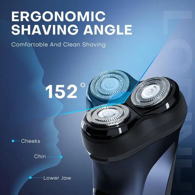Alt view image 4 of 6 - LOBINH Electric Razor for Men, Rechargeable Electric Rotary Shaver, Washable Shaving Head, Type-C 1.5 Hour Fast Charging, 4D Floating Head - PA168