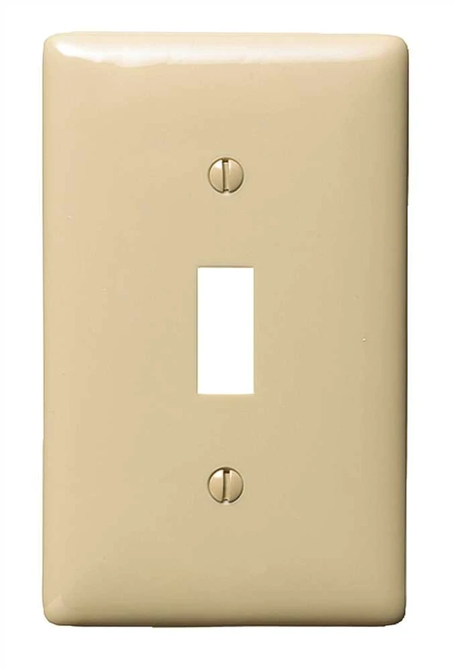 Alt view image 2 of 3 - HUBBELL WIRING DEVICE-KELLEMS NP1I Toggle Switch Wall Plate,1 Gang,Ivory