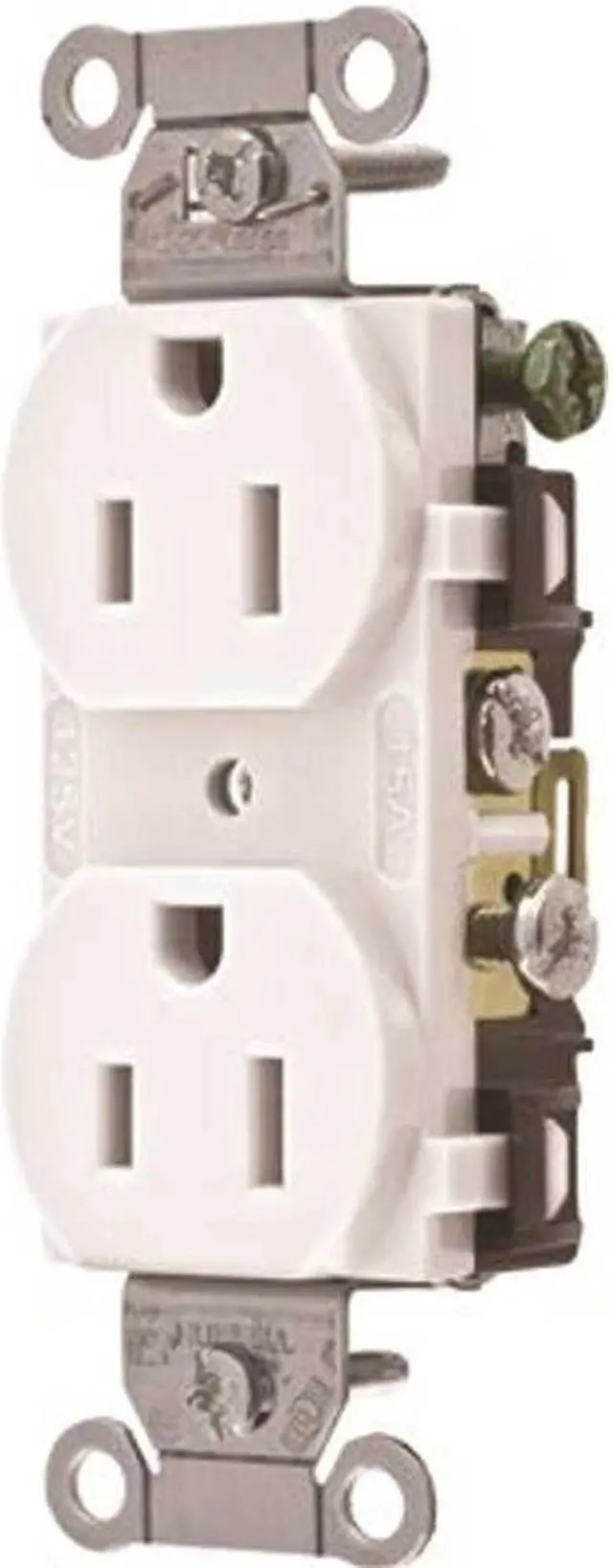 Alt view image 3 of 5 - Hubbell Wiring Device-Kellems Receptacle,Duplex,15A,5-15R,125V,White  CR15WHI