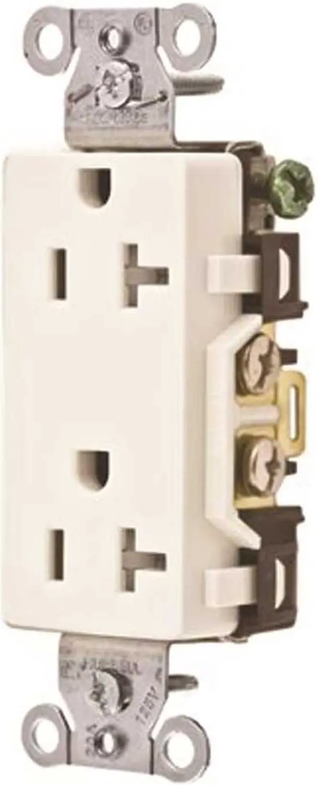 Alt view image 2 of 4 - Hubbell Wiring Device-Kellems Receptacle,Deco,20A,5-20R,125V,White  DR20WHITR