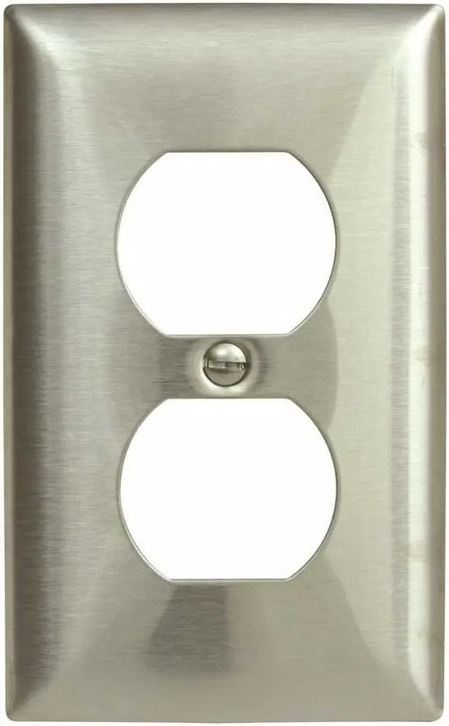 Alt view image 10 of 12 - HUBBELL WIRING DEVICE-KELLEMS SS8 Duplex Receptacle Wall Plate, Vertical,