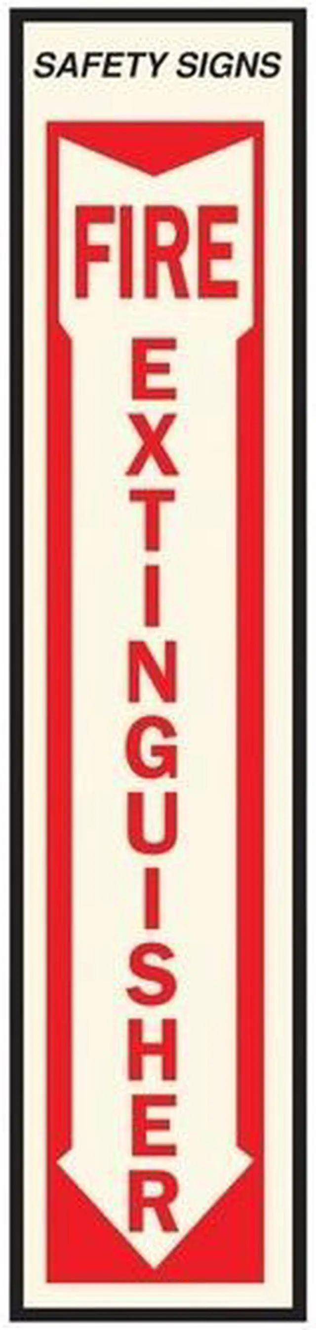 Alt view image 3 of 3 - Hy-Ko Vinyl Sign, Fire Extinguisher with Down Arrow FE-1