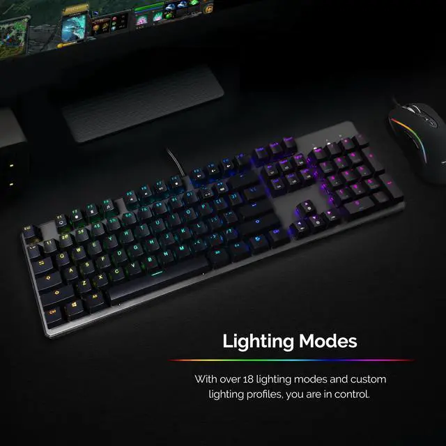 Alt view image 2 of 7 - Tecware Phantom 104 Key Mechanical Keyboard, RGB LED, Outemu Brown Switch