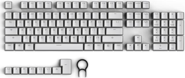 Tecware PBT Keycaps, Double-Shot PBT Keycap Set, for Mechanical Keyboards,  Full 112 Keys Set, OEM Profile, English (US, ANSI) (Pudding White) 