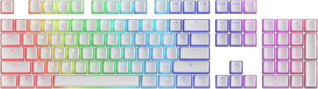 Tecware PBT Keycaps, Double-Shot PBT Keycap Set, for Mechanical Keyboards,  Full 112 Keys Set, OEM Profile, English (US, ANSI) (Pudding White) 