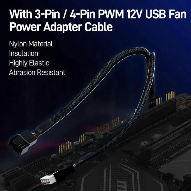 Alt view image 2 of 7 - AMPCOM M.2 Heatsink with PWM Fan, NVME NGFF SSD 2280 Heat sink