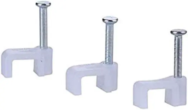 Alt view image 2 of 6 - XINCA Nail Clamp for Flat 6x4 mm Wall Tack  for Ethernet Cable Cat 6 cables White Cable clip pack of 100pcs