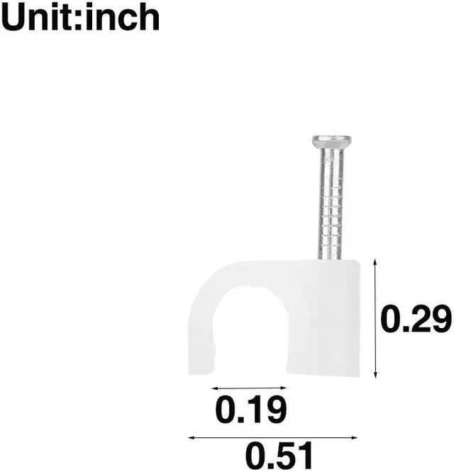 Alt view image 2 of 6 - XINCA Nail Clamp for Round Cable 6 mm Wall Tack for Ethernet Cable Cat 6 Cables White Cable Clip Pack of 100pcs