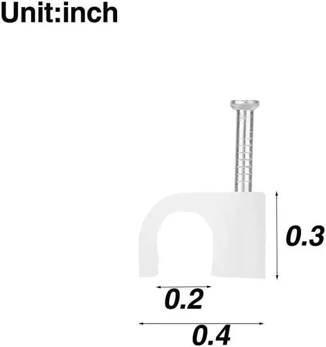 Alt view image 2 of 6 - XINCA Nail Clamp for Round Cable 8 mm Wall Tack for Ethernet Cable Cat 7 Cables White Cable Clip Pack of 100pcs