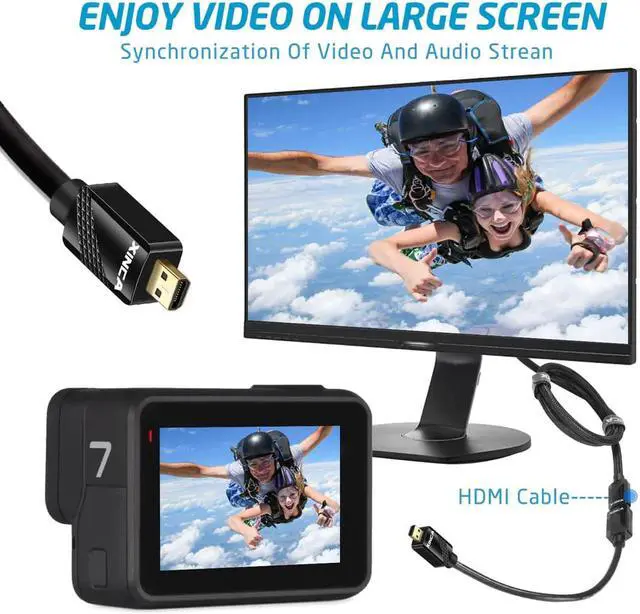 Alt view image 4 of 7 - XINCA Micro HDMI to HDMI Female Cable Adapter 34AWG for SJCAM SJ4000, SJCAM SJ4000 Wifi, SJCAM SJ5000, SJCAM SJ5000 Wifi