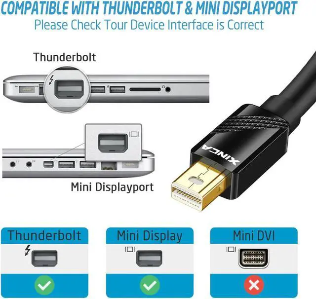 Alt view image 3 of 7 - XINCA Mini DisplayPort Extension Cable 0.75Ft 4K UHD Monitor Video Compatible with Apple MacBook  MacBook Pro MacBook Air  iMac  Mac mini  Mac Pro  Microsoft Surface Pro Pro 2 Pro 3