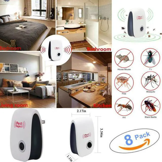Main image of 8x Ultrasonic Electronic Anti Mosquito Pest Bug Insect Cockroach Repeller Reject