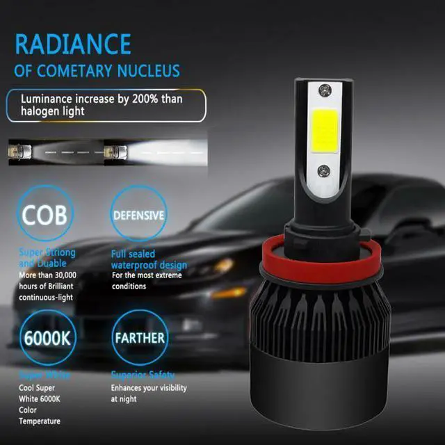 Alt view image 2 of 6 - 6K LED Headlight High/Low Beam + Fog Light Bulbs Kit FOR Nissan Altima 2007-2018