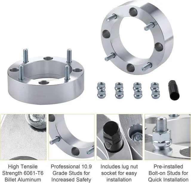 Alt view image 6 of 6 - 2 PCS Wheel Spacers 2" Thick Fit RZR High Performance 900 1000  2015 - up New