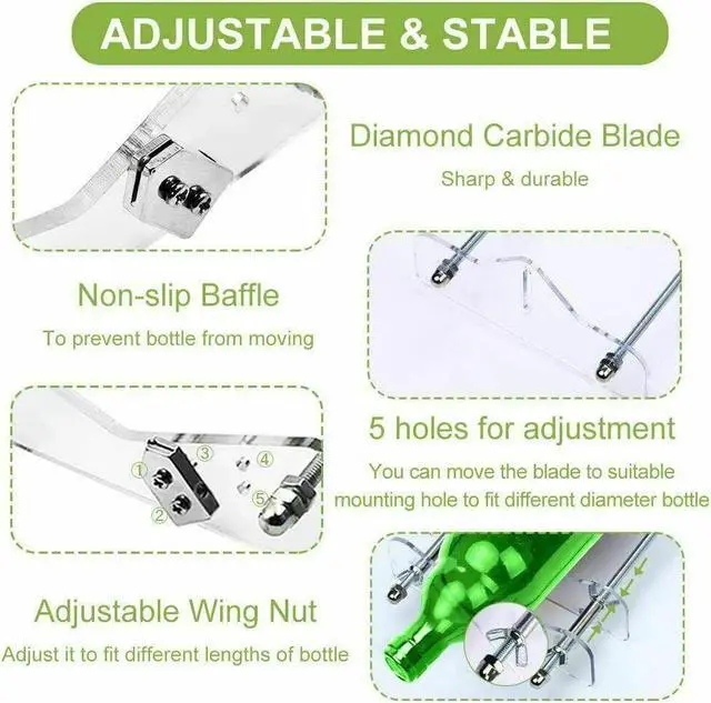Alt view image 6 of 6 - Beer Glass Wine Bottle Cutter Cutting Knife Machine DIY Kit Craft Recycle Tool