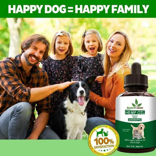 Alt view image 3 of 6 - Hemp Oil for Dogs Cats Pets 200000mg - Calming Drops -100% Organic