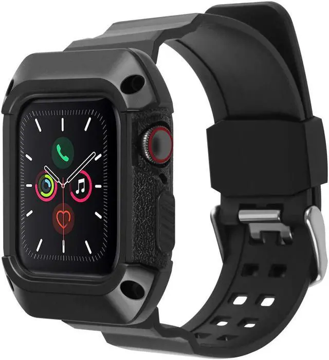 Main image of Watch Band with Rugged Bumper Case For Watch 40mm Series 6 SE 5 4 Black