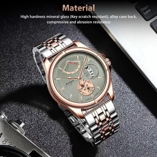 Alt view image 2 of 6 - Waterproof Men's Watch Classic Stainless Steel Quartz Business Luxury Wristwatch