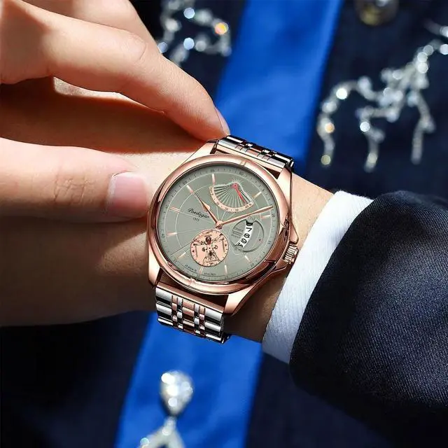 Alt view image 6 of 6 - Waterproof Men's Watch Classic Stainless Steel Quartz Business Luxury Wristwatch