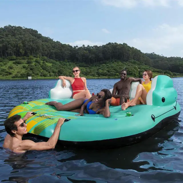 Alt view image 3 of 6 - 43407E Hydro Force Sunny 5 Person Iatable Flong Island Lounge Raft