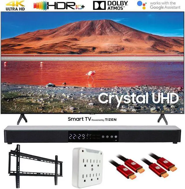 Alt view image 2 of 6 - UN43TU7000 43" 4K Ultra HD Smart LED TV 2020 with Deco Gear Soundbar B