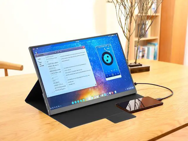 Alt view image 4 of 7 - Portable Monitor -100% DCI-P3 Color Gamut 15.6" Full HD 1920x1080 HDR Zero Frame Computer Display with Dual Type-C Mini HDMI for Laptop PC Phone Mac Surface Xbox PS4 Switch, with Smart Case U15R-01