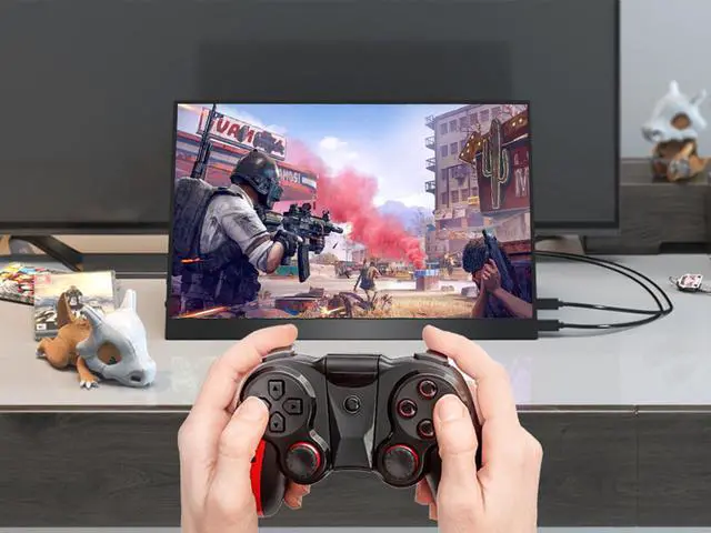 Alt view image 5 of 7 - Portable Monitor -100% DCI-P3 Color Gamut 15.6" Full HD 1920x1080 HDR Zero Frame Computer Display with Dual Type-C Mini HDMI for Laptop PC Phone Mac Surface Xbox PS4 Switch, with Smart Case U15R-01
