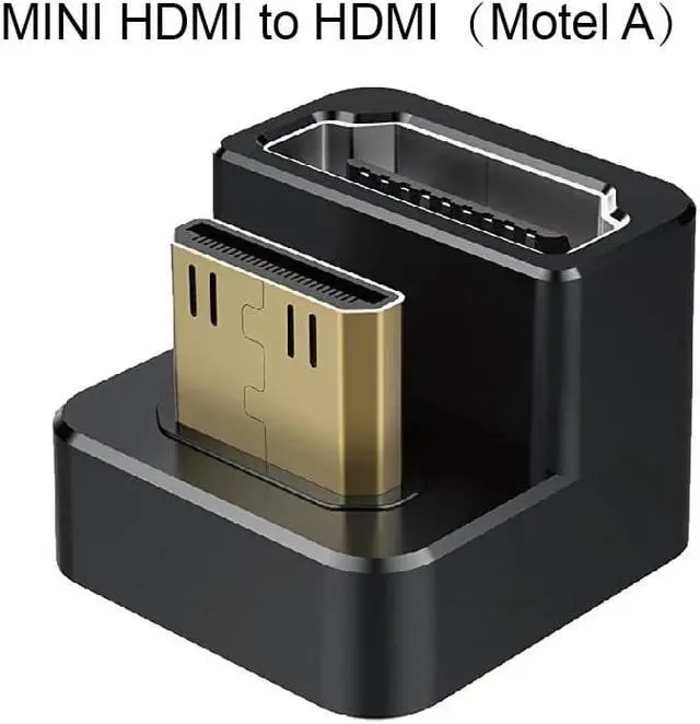 Alt view image 7 of 7 - Mini HDMI male to HDMI female 180 degrees Adapter Cable video audio converter 4K×2K 1080p UHD FHD 60hz U-shaped connector for portable monitors display cable arrangement Accessories
