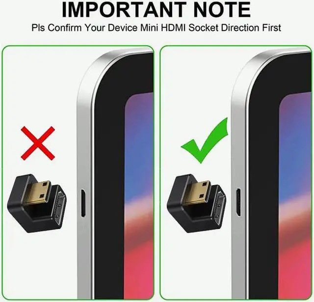 Alt view image 4 of 7 - 180 degrees U-shaped connector Mini HDMI male to HDMI female for portable monitors display Adapter Cable video audio converter cable arrangement Accessories 4K×2K 1080p UHD FHD 60hz