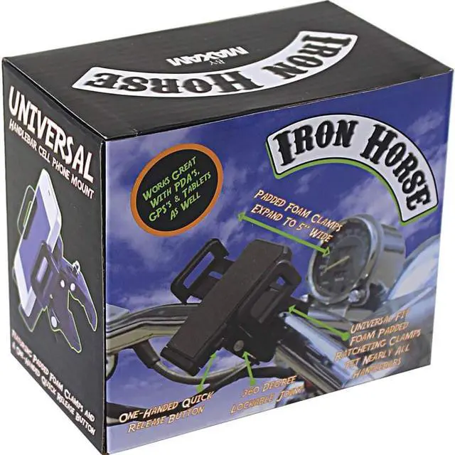 Alt view image 2 of 4 - Diamond Plate Adjustable Motorcycle/Bicycle Phone Mount
