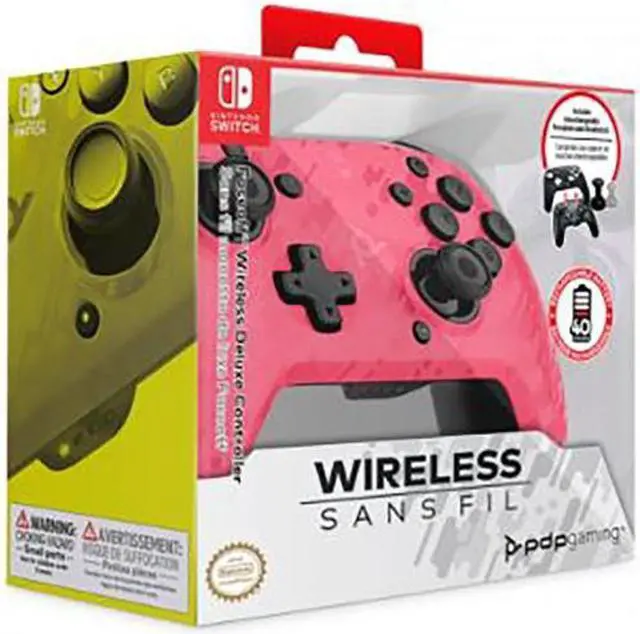 Alt view image 6 of 7 - PDP Faceoff Wireless Deluxe Controller - Pink Camo - Nintendo Switch