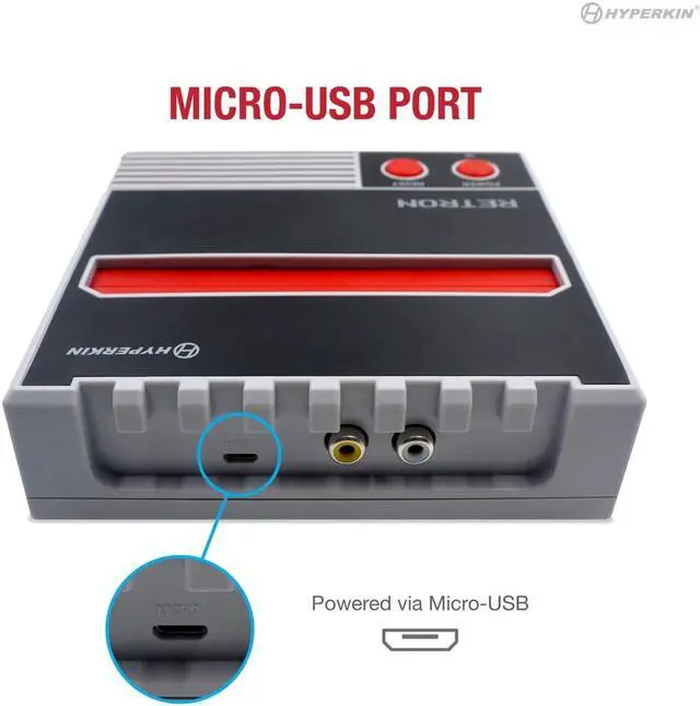 Alt view image 5 of 12 - Hyperkin M07473-GR RetroN 1 AV Gaming Console for NES, Gray