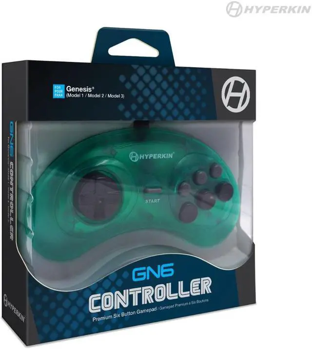 Alt view image 3 of 10 - Hyperkin M07016-MG "GN6" Premium Controller For Genesis® (Mermaid Green)
