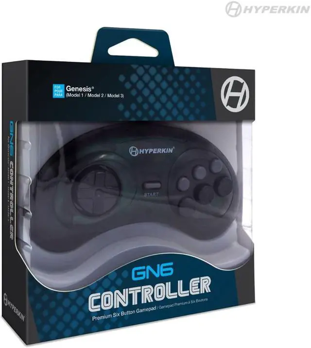 Alt view image 3 of 10 - Hyperkin M07016-SB "GN6" Premium Controller For Genesis® (Space Black)