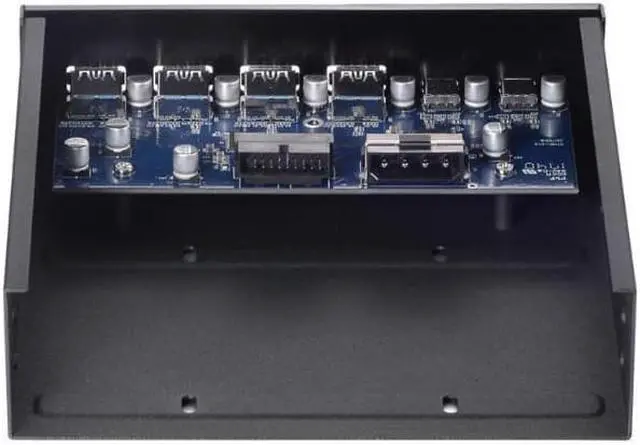 Alt view image 5 of 5 - 5.25" Front Bay USB HUB 2-Port USB 3.1 & 4-Port USB 3.0 High Speed 5Gbps USB Hub Front Panel Computer Case Optical Drive Bay Converter Hub