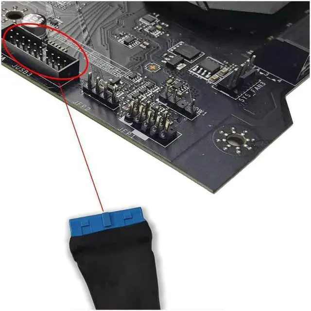 Alt view image 5 of 6 - GINTOOYUN USB 3.0 Header Extension Cable, 19/20 Pin 1 to 2 Y Splitter Internal Extension Adapter DIY(5.9 inch)