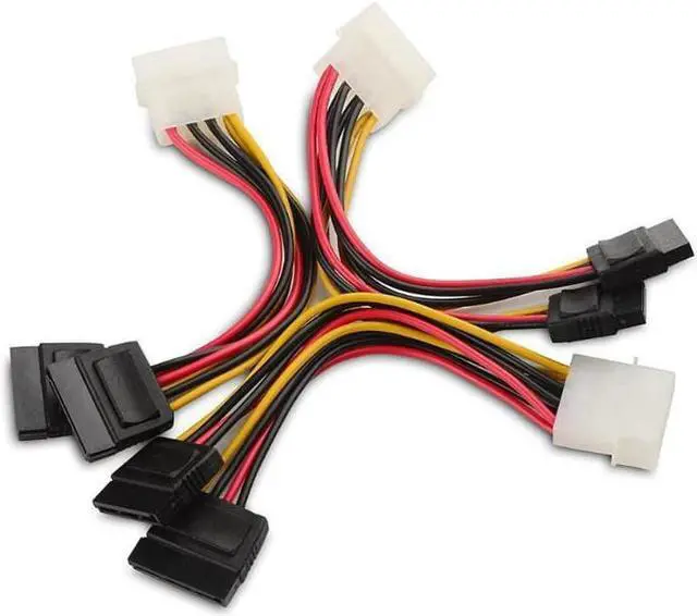 Main image of 3-Pack 4 Pin Molex to Dual SATA Power Y-Cable Adapter- 6 Inches
