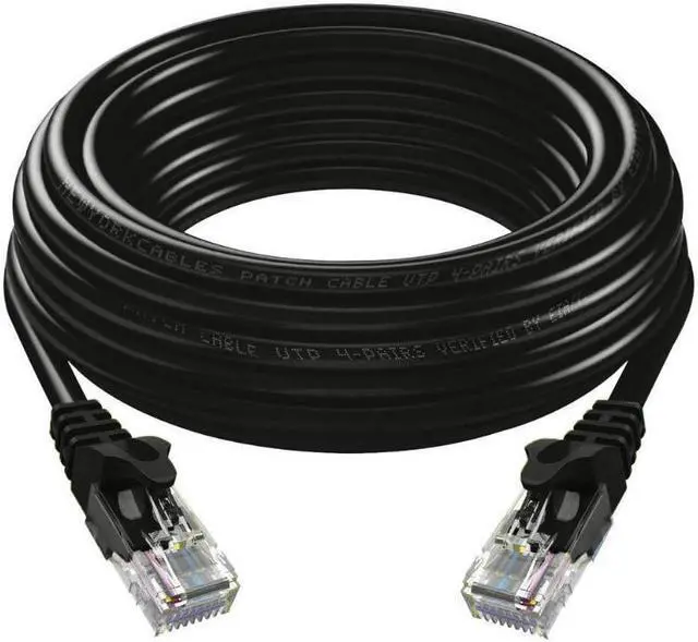 Alt view image 4 of 6 - Cat6 Ethernet Cable - 10 ft - Black - Patch Cable - 10 Pack - Network Cable - Ethernet Cord - Cat 6 Cable - Black- 10ft Pack Of 10 Bare Copper
