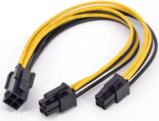 Alt view image 6 of 6 - 4Pin CPU Power supply Extension Cord Cable 18 AWG Y Splitter ATX 12V P4 Power Port Female 1 to 2 Female Connector Cable 20cm
