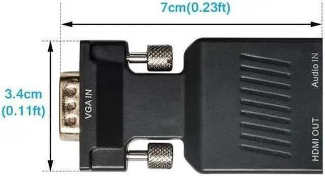 Alt view image 4 of 4 - VGA to HDMI Adapter with Audio 1080P VGA Male to HDMI Female Adapter Converter - Connect PC with VGA to TV/Monitor/Projector with HDMI Port