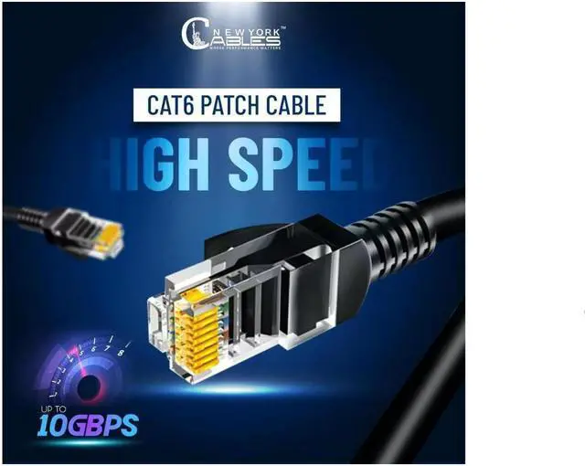 Alt view image 2 of 6 - Cat6 Ethernet Cable - 10 ft - Black - Patch Cable - 10 Pack - Network Cable - Ethernet Cord - Cat 6 Cable - Black- 10ft Pack Of 10 Bare Copper