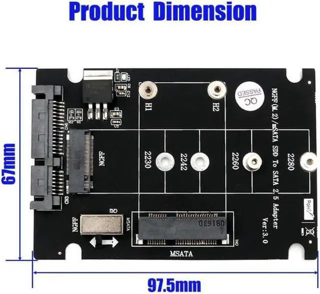Alt view image 2 of 4 - Add On Card SSD MSATA & M.2 SSD USB Adapter MSATA NGFF M.2 Adapter USB SATA Cable USB M.2 Card Adpater for PC Desktop